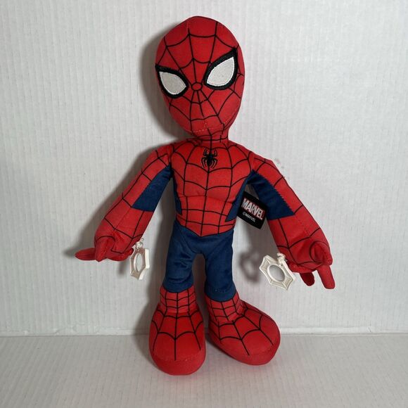 Marvel City Swinging Spider-Man Plush Figure, 14” Soft Super Hero Doll w/ SOUND - Picture 1 of 8